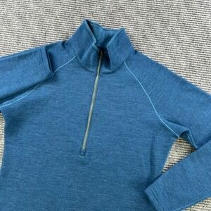 Kuhl Zuri 1/2 Zip Pullover Sweater Womens Medium Blue Wool Blend Athleisure Hike